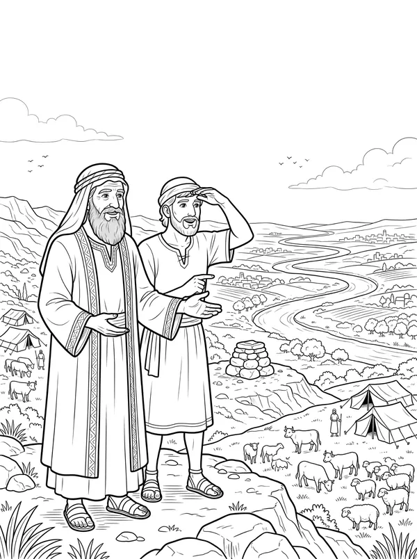 Abram Lets Lot Choose coloring page