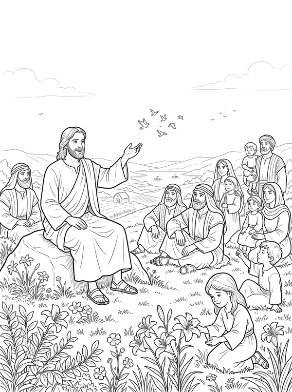 Consider the Lilies coloring page