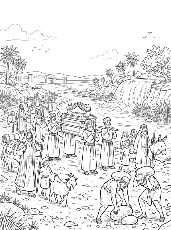 Crossing the Jordan coloring page