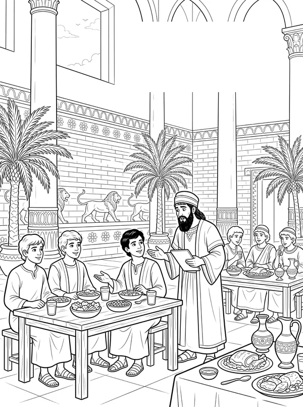 Daniel Purposes in His Heart coloring page