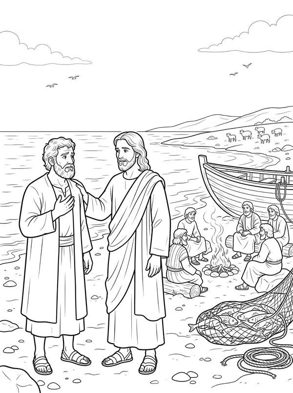 Feed My Sheep coloring page