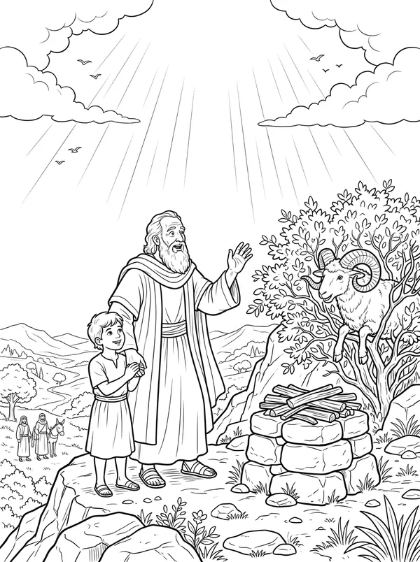God Will Provide coloring page