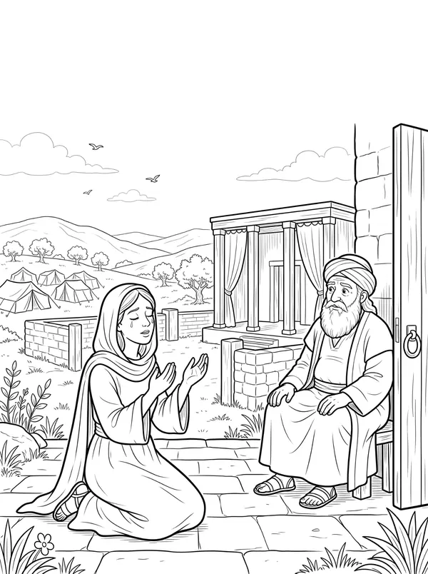 Hannah’s Prayer coloring page