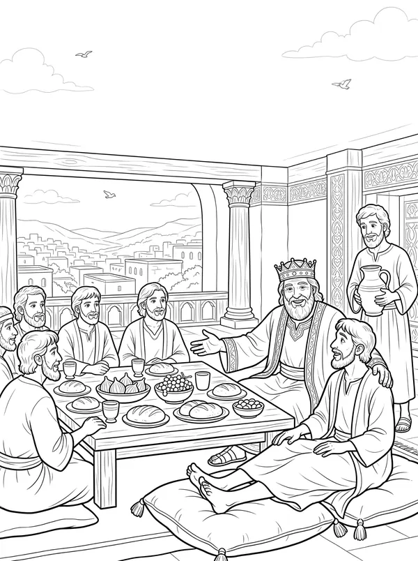 Kindness to Mephibosheth coloring page
