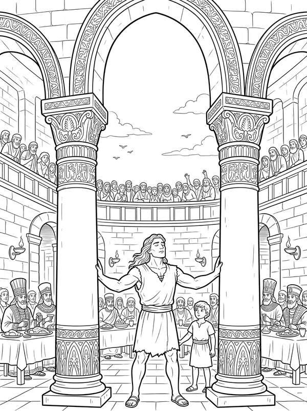 Samson’s Strength coloring page