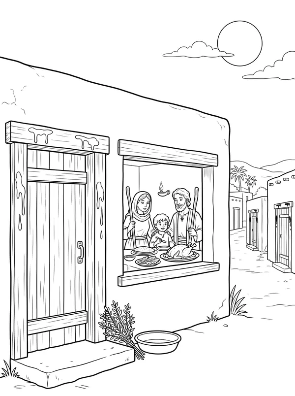 The First Passover coloring page