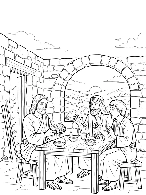 The Road to Emmaus coloring page