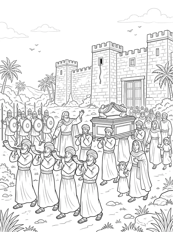 The Walls of Jericho coloring page